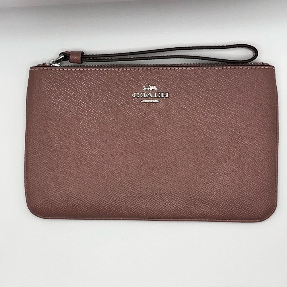 Coach Wristlet Clutch in Mauve Brown